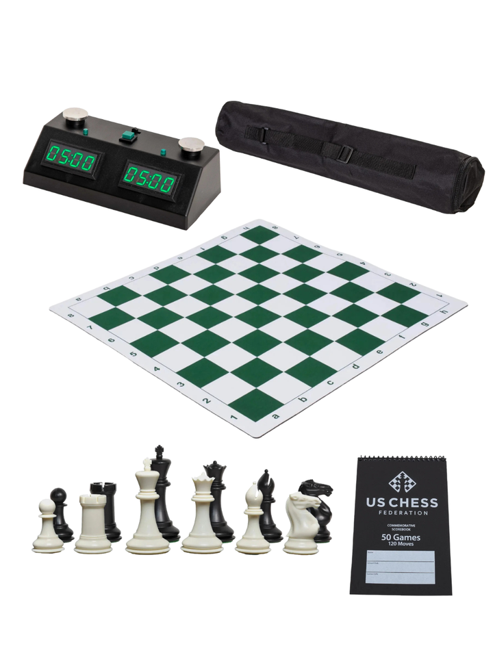 Quiver Combo Full Set - Chess Set, Quiver Bag, Chess Clock &amp; Scorebook