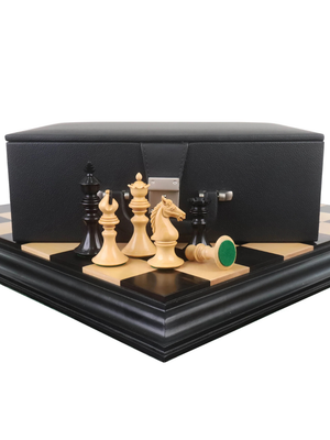 4.3" Aristocrat Series Luxury Staunton Chess Set - Ebony Wood & Boxwood Pieces with Board & Box