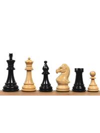 4" Majestic Series Staunton Chess Pieces Only Set - Double Weight Ebonised Boxwood