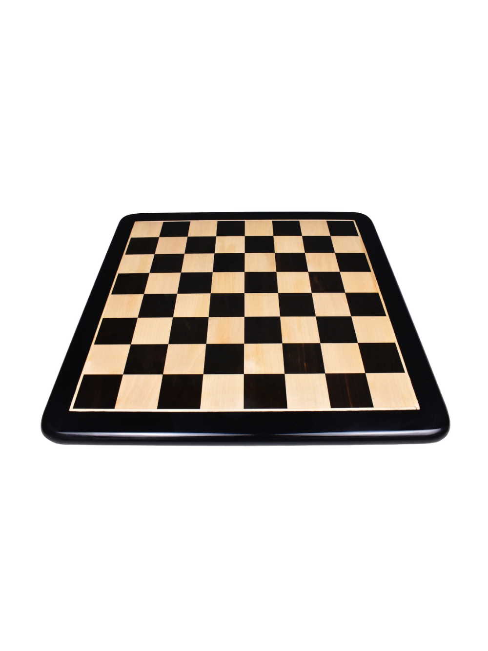 17" Ebony & Maple Chess Board -  Large Solid Inlaid Wood