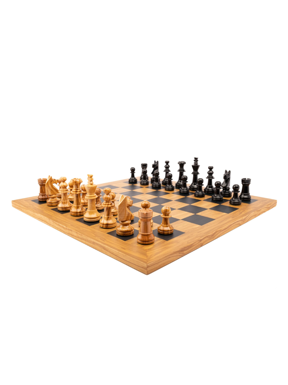 English model nº5 chess set olive wood pieces  and board