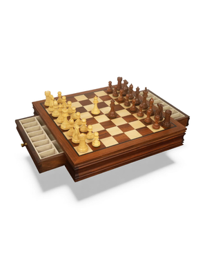 20” Legacy Golden Rosewood Chess Board with 4.1" Staunton Chess Pieces