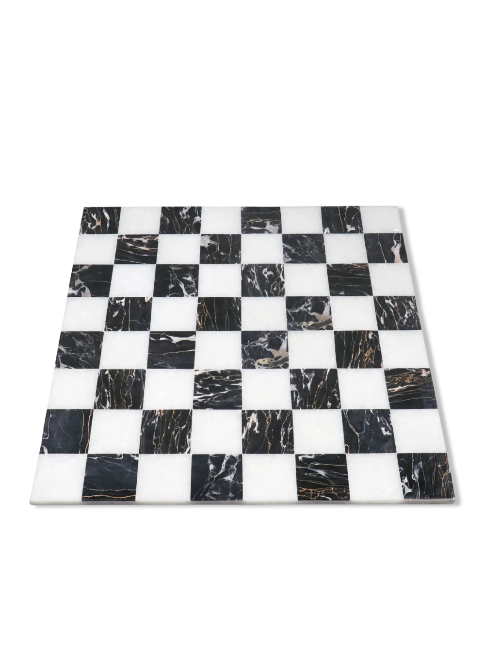 15'' Borderless Marble Stone Luxury Chess Board - Black and White stone