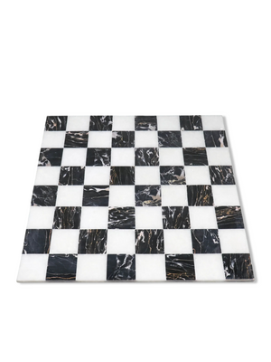 15'' Borderless Marble Stone Luxury Chess Board - Black and White stone
