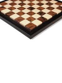 EBONY FRAME - Walnut Burl & Maple Superior Contemporary Chess Board - Gloss Finish