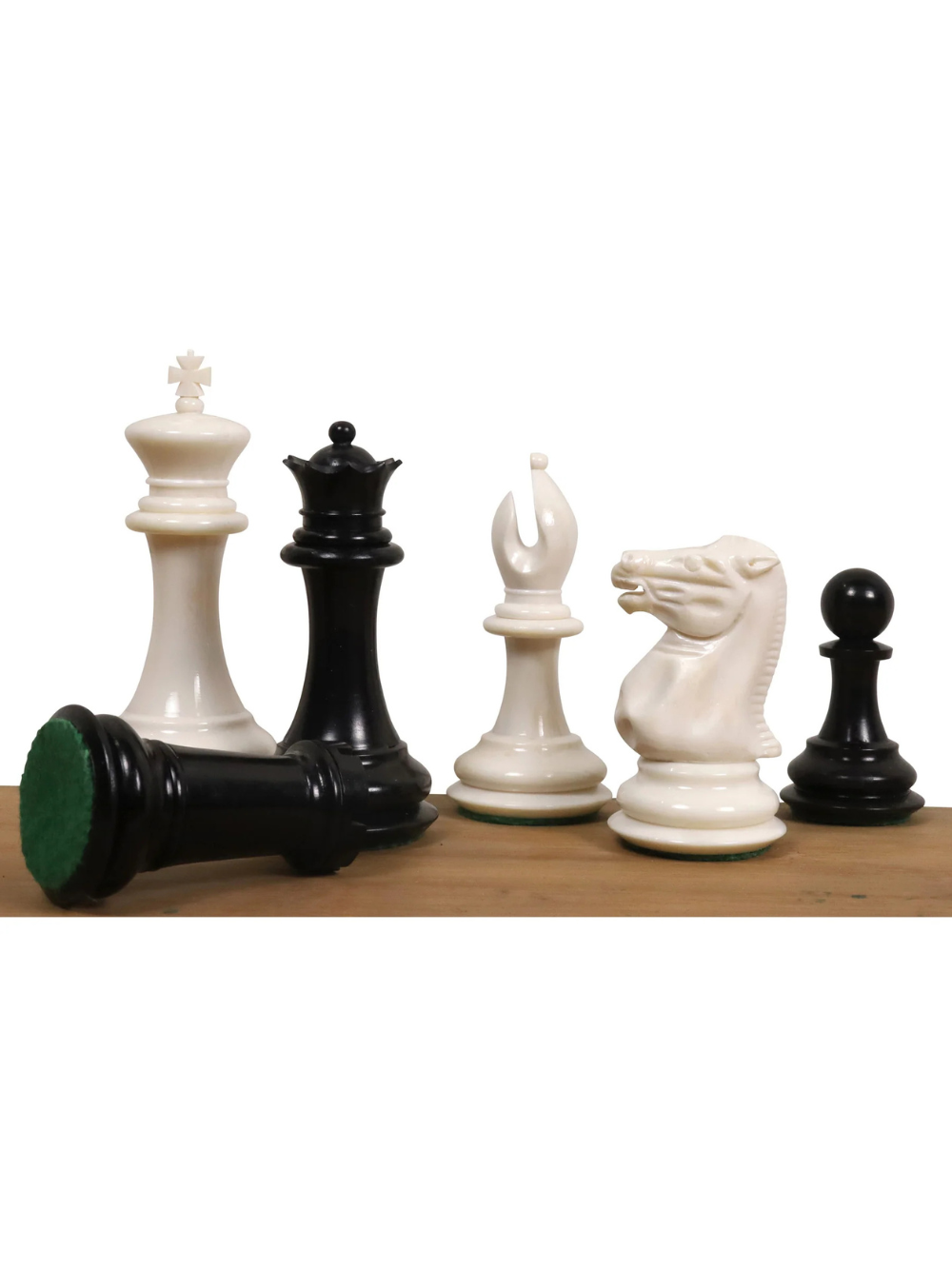 1849 Jacques Cook Camel Bone Chess Pieces - 3.5" King