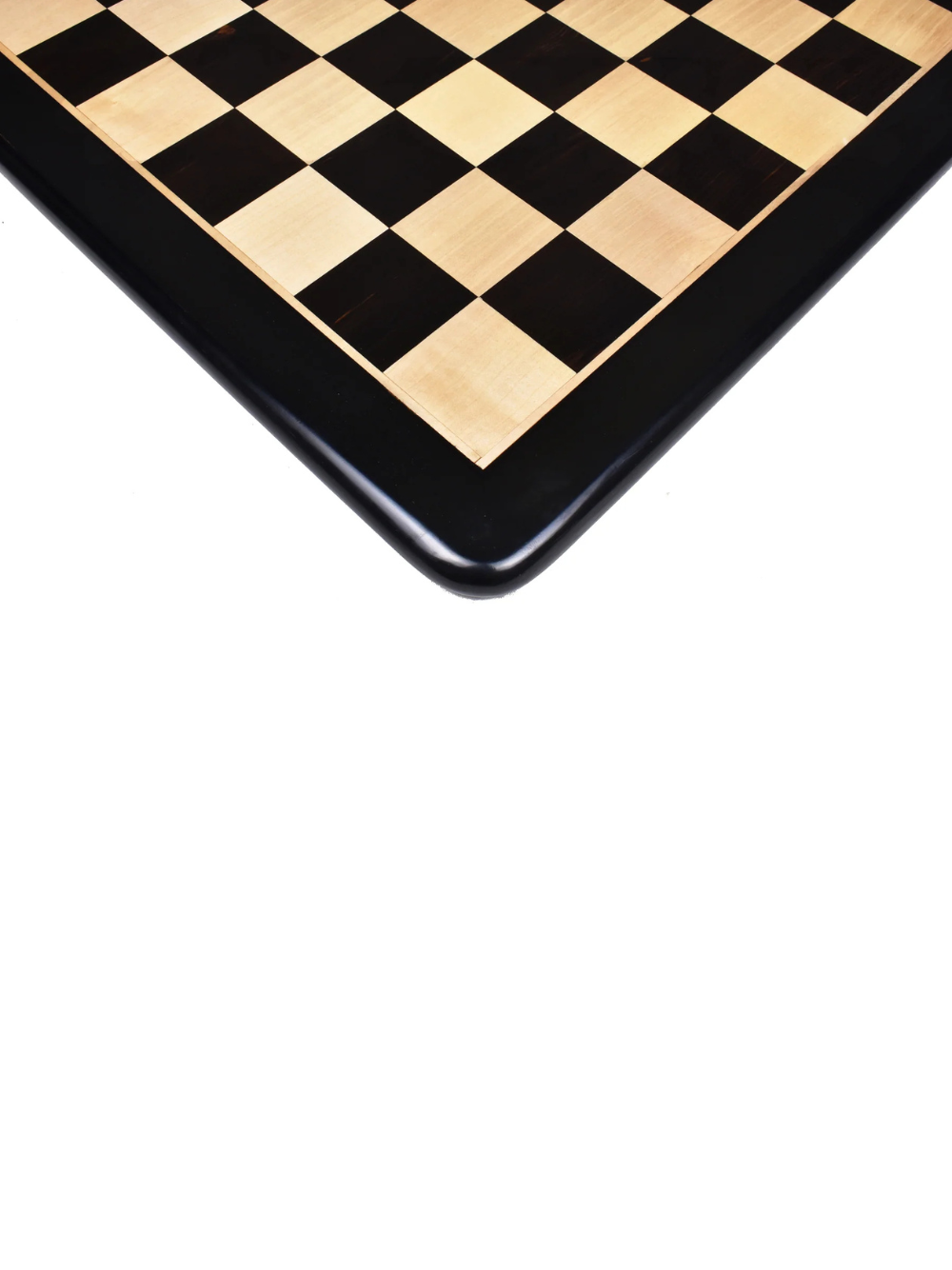 17" Ebony & Maple Chess Board -  Large Solid Inlaid Wood