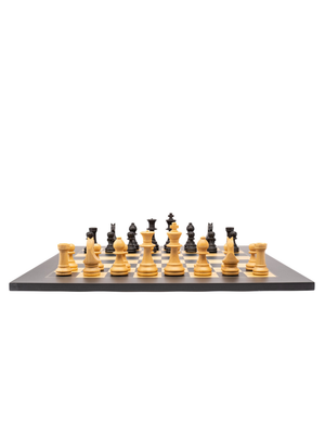 Staunton Europe nº6 chess set weighted MATTE pieces with BLACK board