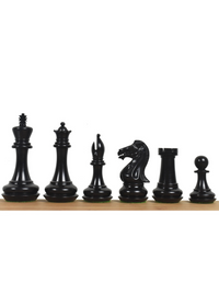 4.1" Chamfered Base Staunton Chess Pieces Only Set - Triple Weighted Ebony Wood