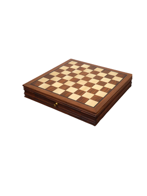 20” Legacy Golden Rosewood Luxury Chess Board with Velvet Storage Drawers
