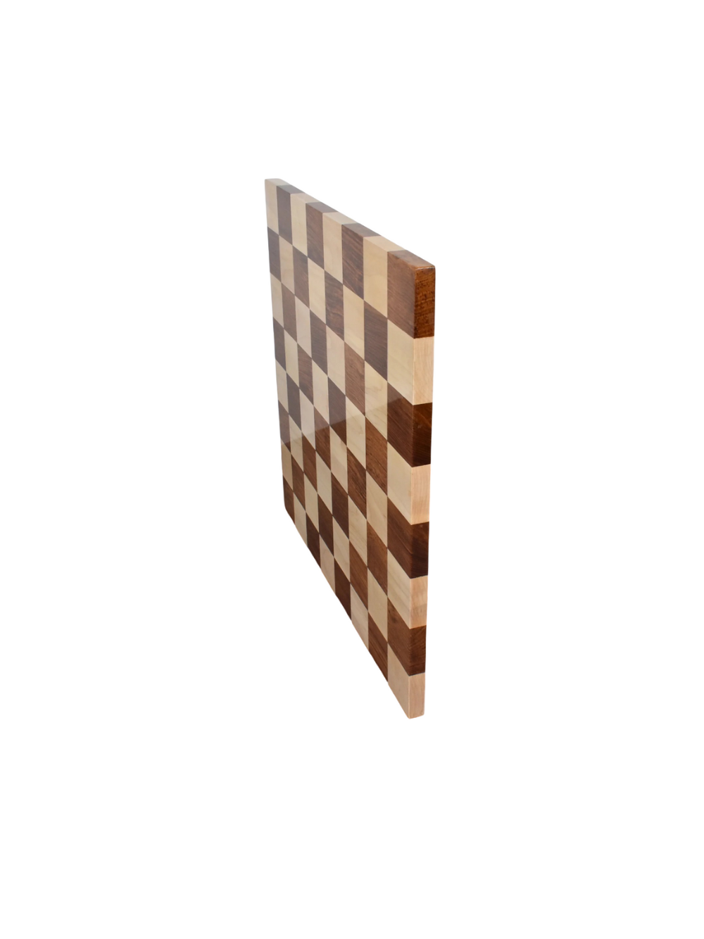 Plansza do szachów z drewna różanego Golden Rosewood i klonu, z widocznym rysunkiem słojów