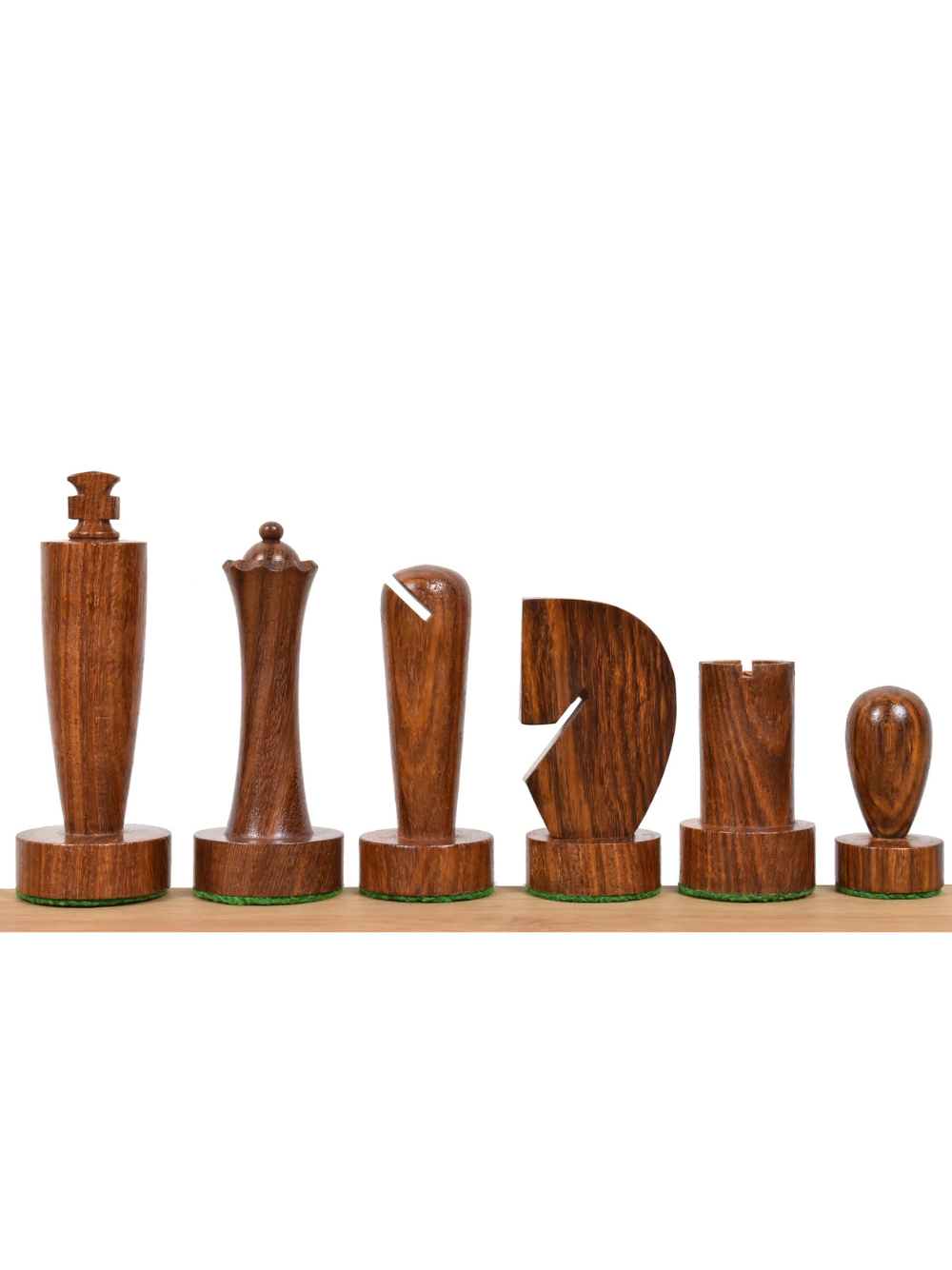 3.9" Minimalist Berliner Chess set- Chess pieces with Board and Box - Golden Rosewood