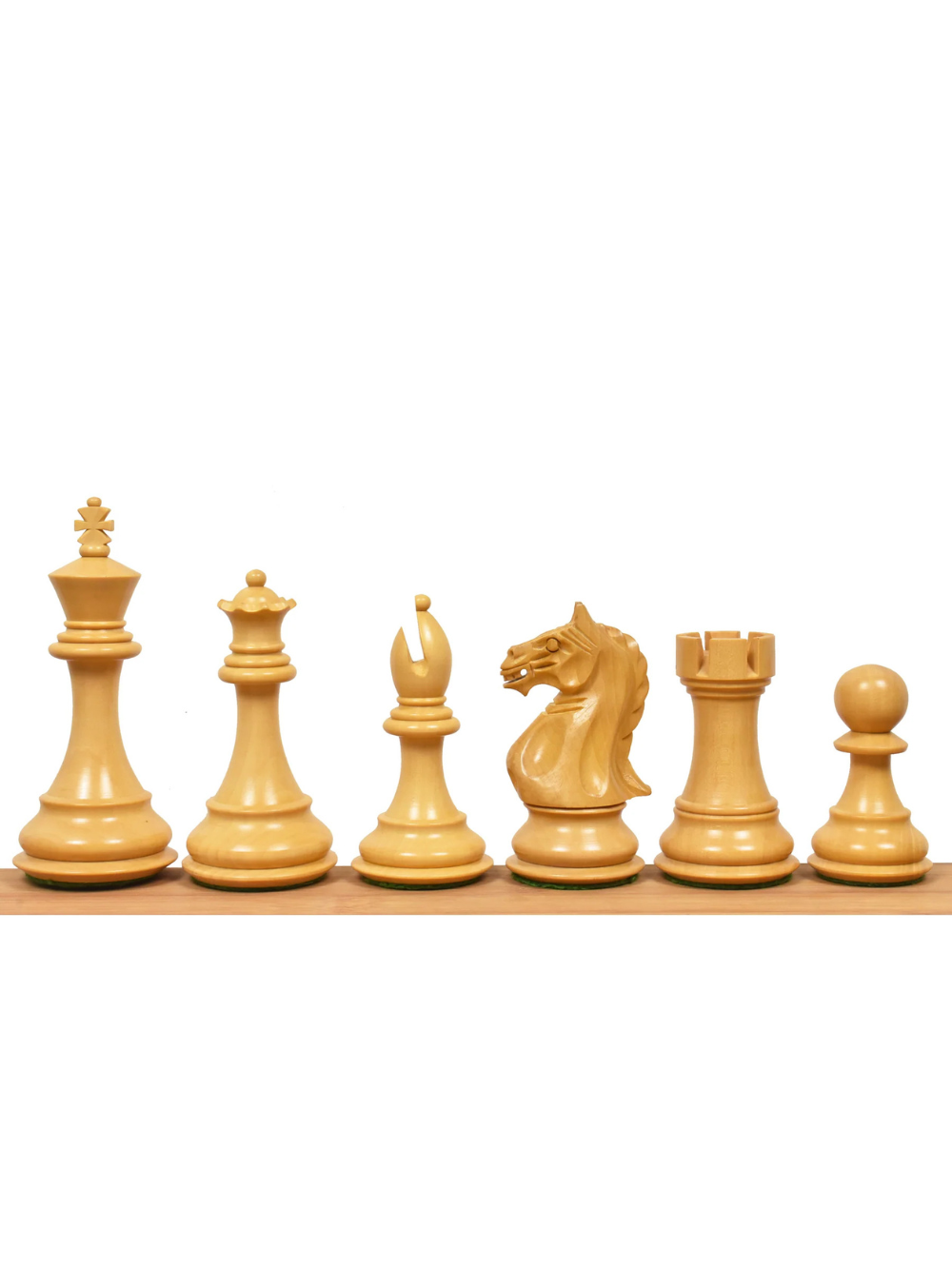 Fierce Knight Golden Rosewood & Boxwood Staunton Chess Pieces - 4" King