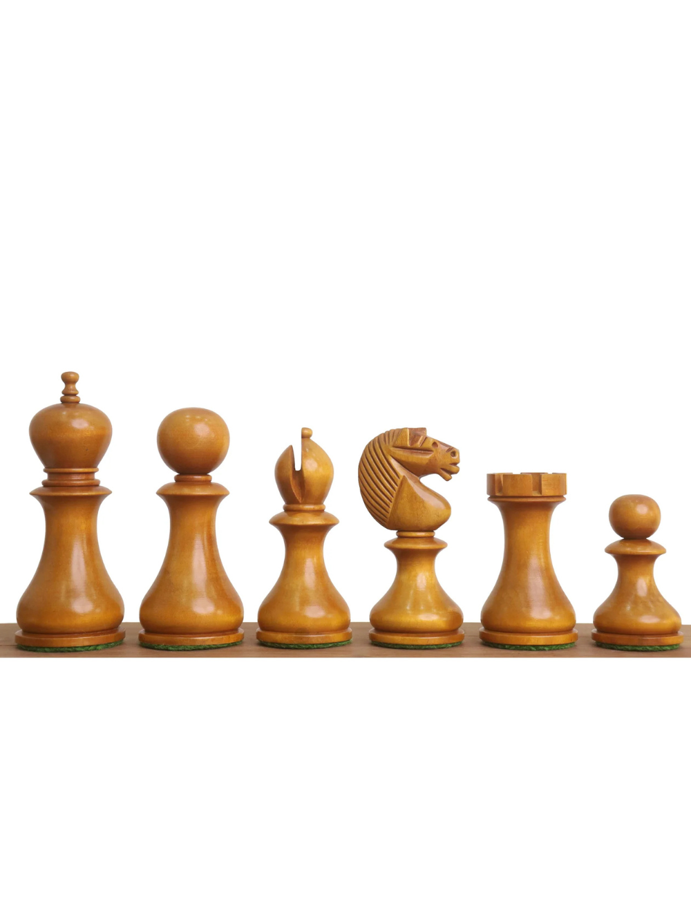 English Dublin Pattern Chess Pieces - Antiqued & Ebonised Boxwood - 3.6" King