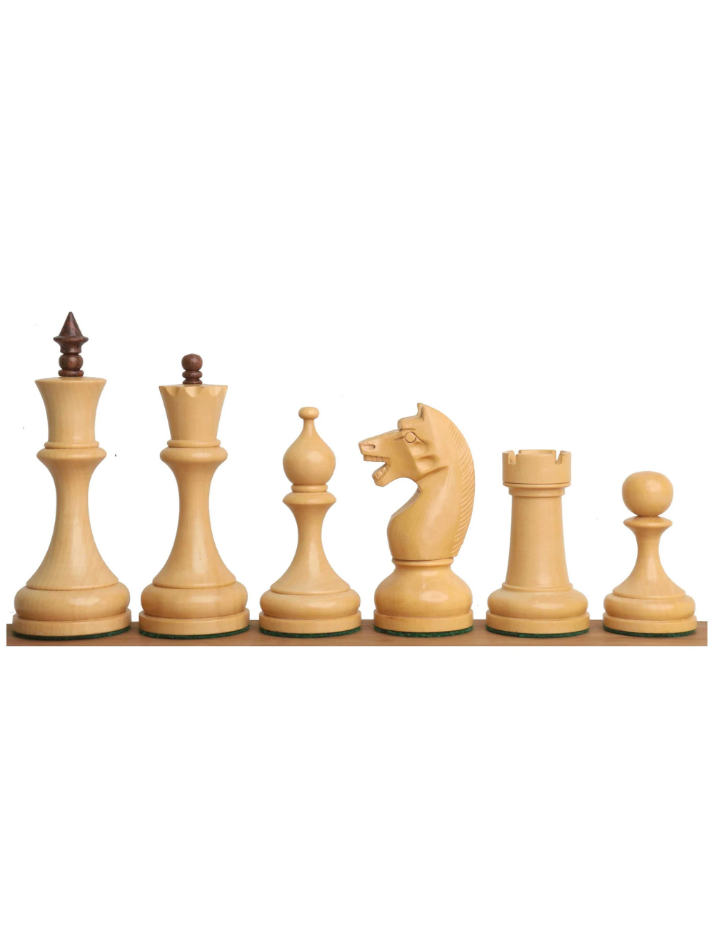 Pièces d'échecs soviétiques russes des années 1960, 4,5 pouces, doublement lestées, en palissandre doré