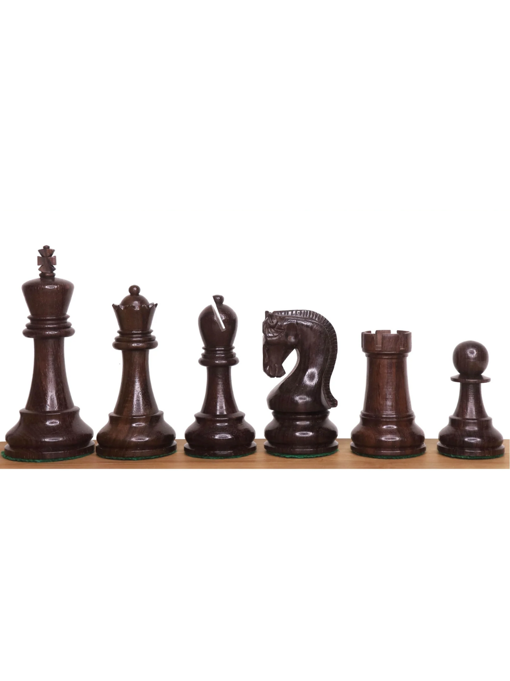 4" Leningrad Staunton Chess Pieces - Rosewood & Boxwood