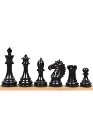 3.9" Exclusive Alban Staunton Chess Pieces Ebony Wood - Triple Weighted - image 1