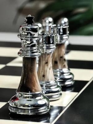 The Contemporary Series Plastic Chess Pieces - 3.5" King