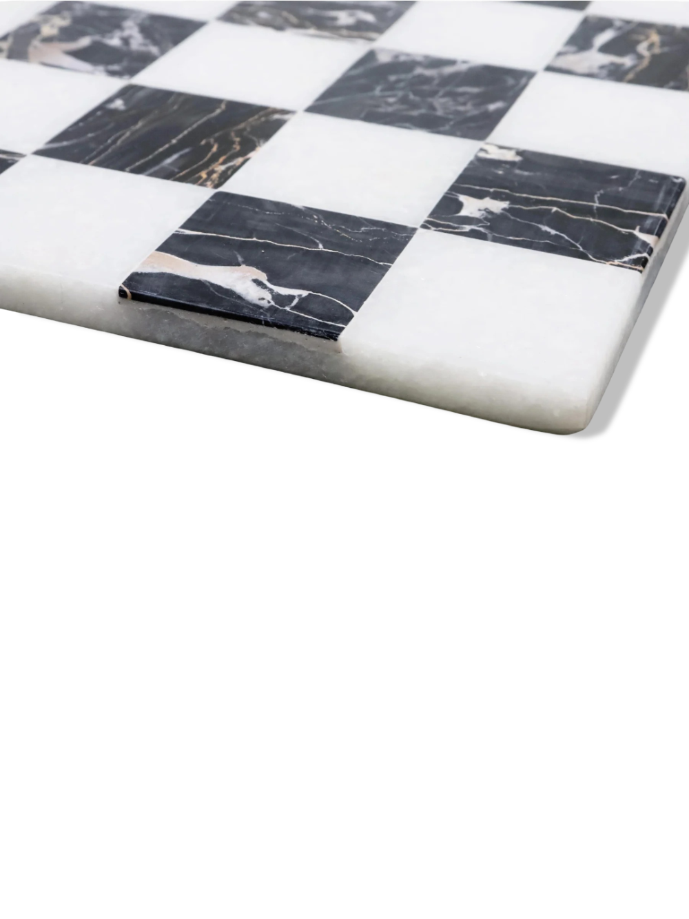 15'' Borderless Marble Stone Luxury Chess Board - Black and White stone