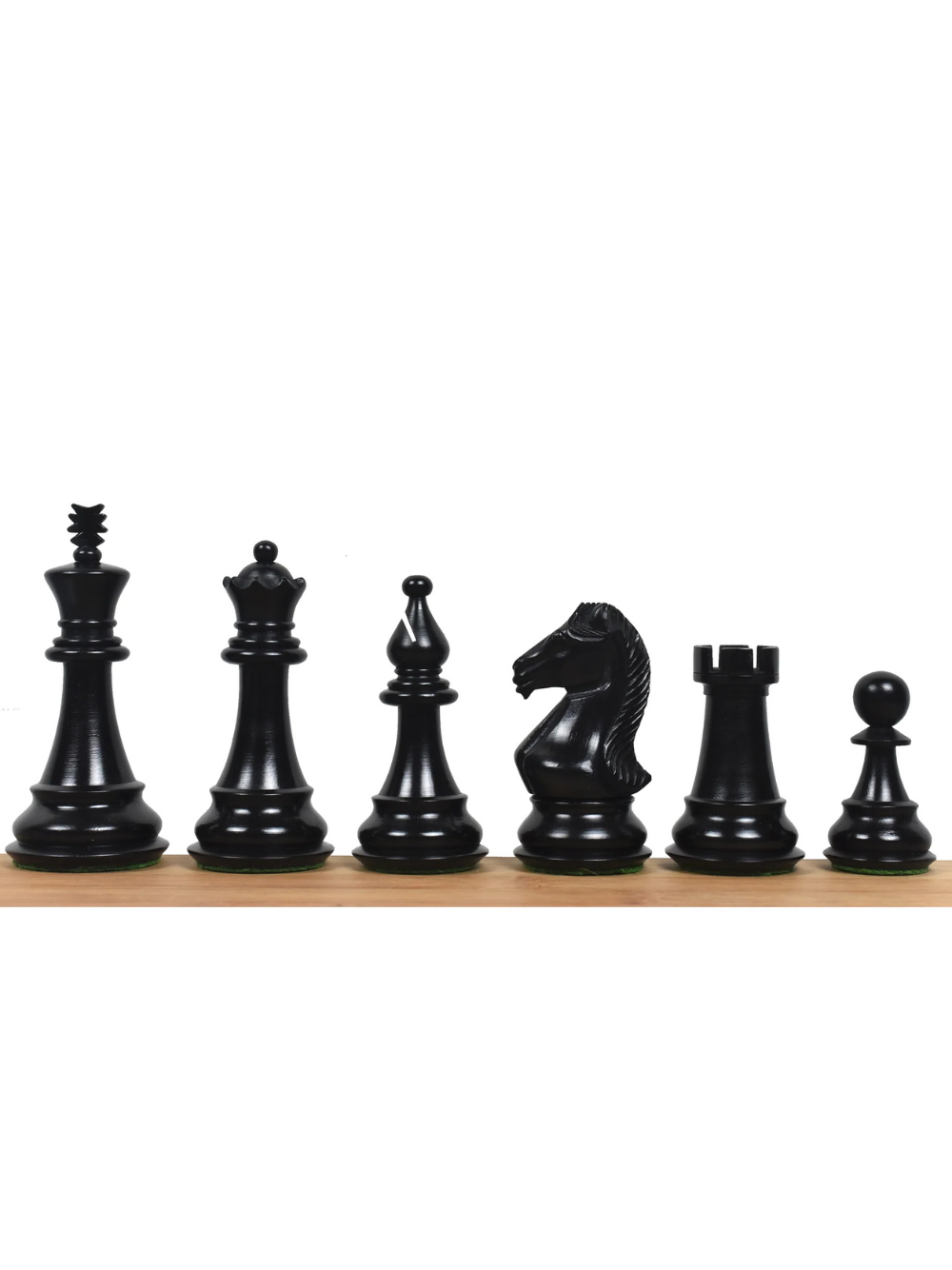 4" Majestic Series Staunton Chess Pieces Only Set - Double Weight Ebonised Boxwood