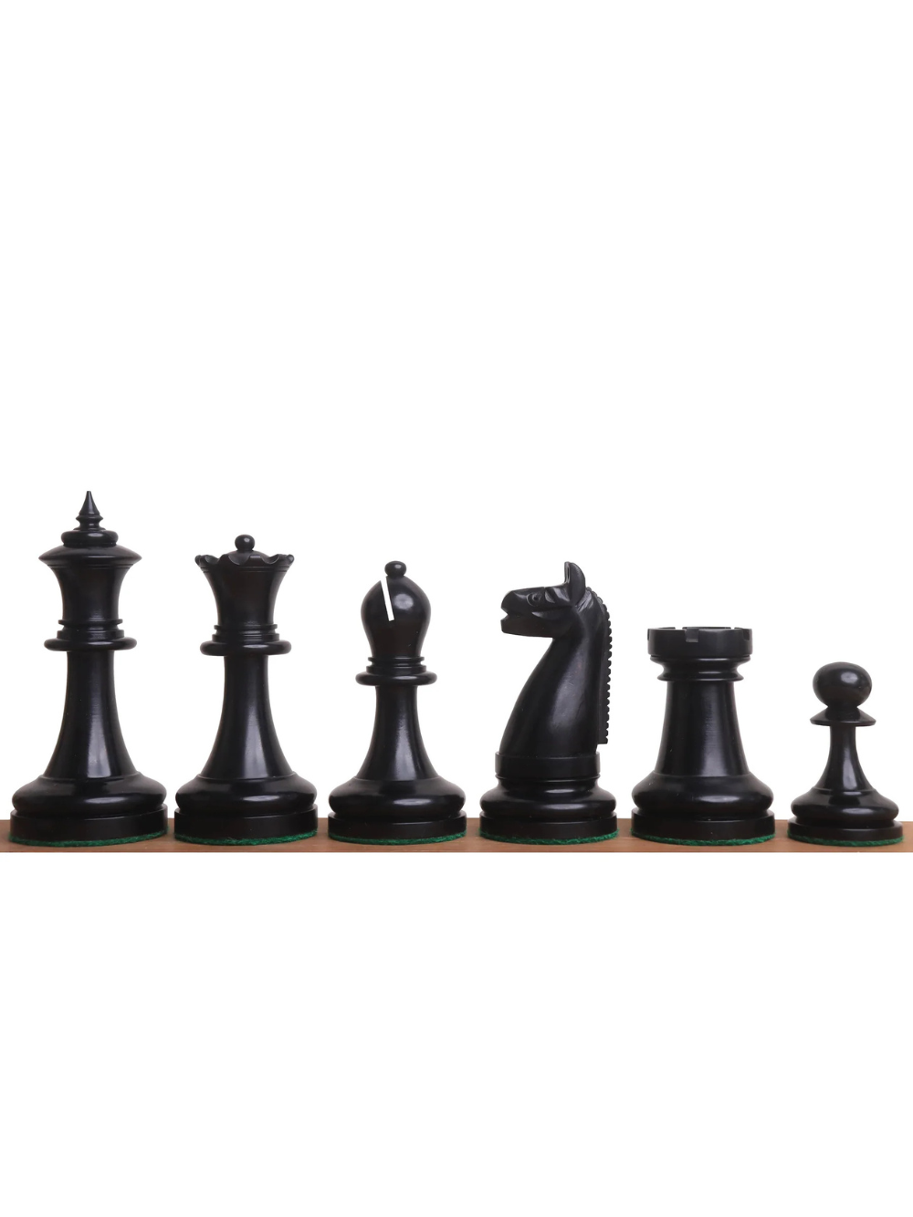 Jeu d'échecs reproduction des années 1900 de l'American Chess Company - Pièces d'échecs uniquement - Buis vieilli et noirci - King size de 9,9 cm