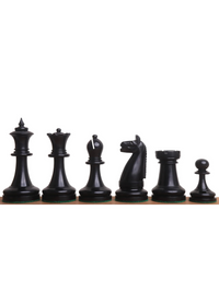 Jeu d'échecs reproduction des années 1900 de l'American Chess Company - Pièces d'échecs uniquement - Buis vieilli et noirci - King size de 9,9 cm