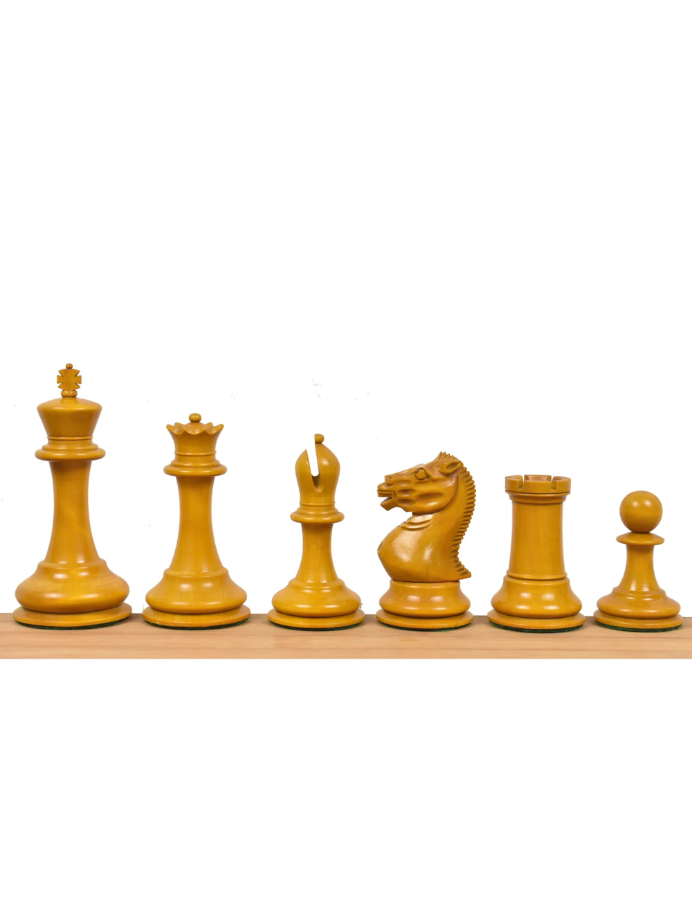 1852-55 Harrwitz Staunton Chess Pieces Antiqued Boxwood and Ebony - 3.5" King