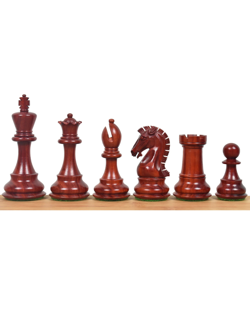 3.9" Craftsman Staunton Chess Pieces Double Weighted Bud Rosewood - image 1