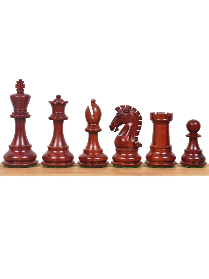 3.9" Craftsman Staunton Chess Pieces Double Weighted Bud Rosewood - image 1