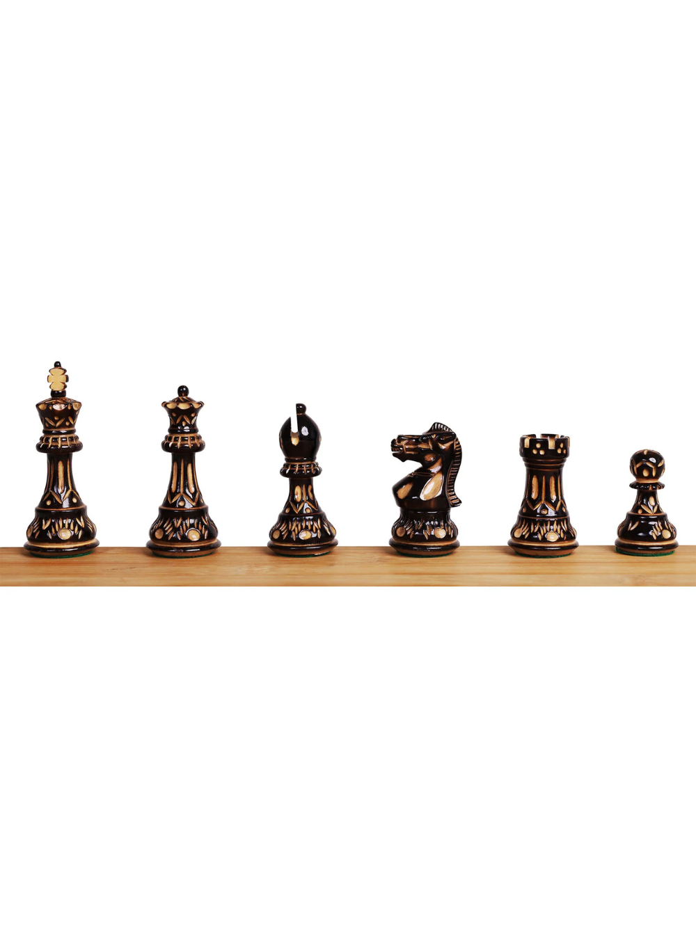 Laurel Series Burnt Carving Chess Set