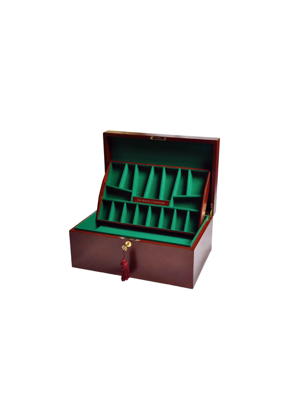 Fitted Coffer Chess Box - Mahogany
