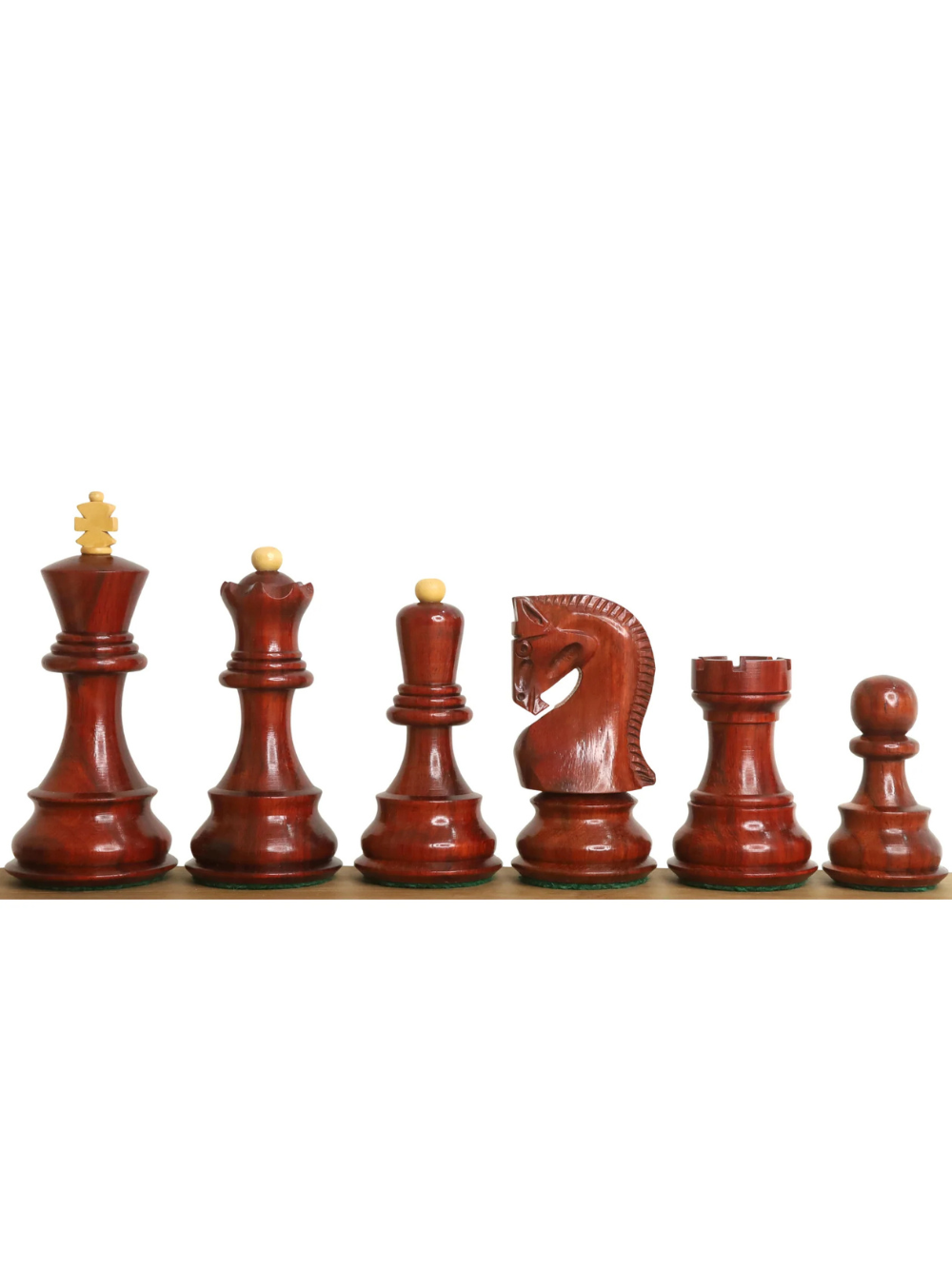 Jeu d'échecs russe Zagreb de 3,9 pouces (15,9 m) en bois de rose à double lestage et bourgeon