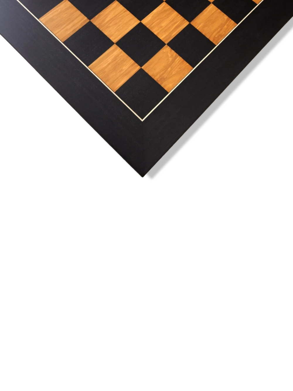 Scacchiera tradizionale standard in legno nero e ulivo - Finitura satinata