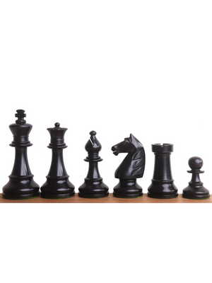 French Grandmaster's Staunton Chess Pieces - Antiqued Boxwood - 4.1" King - image 1