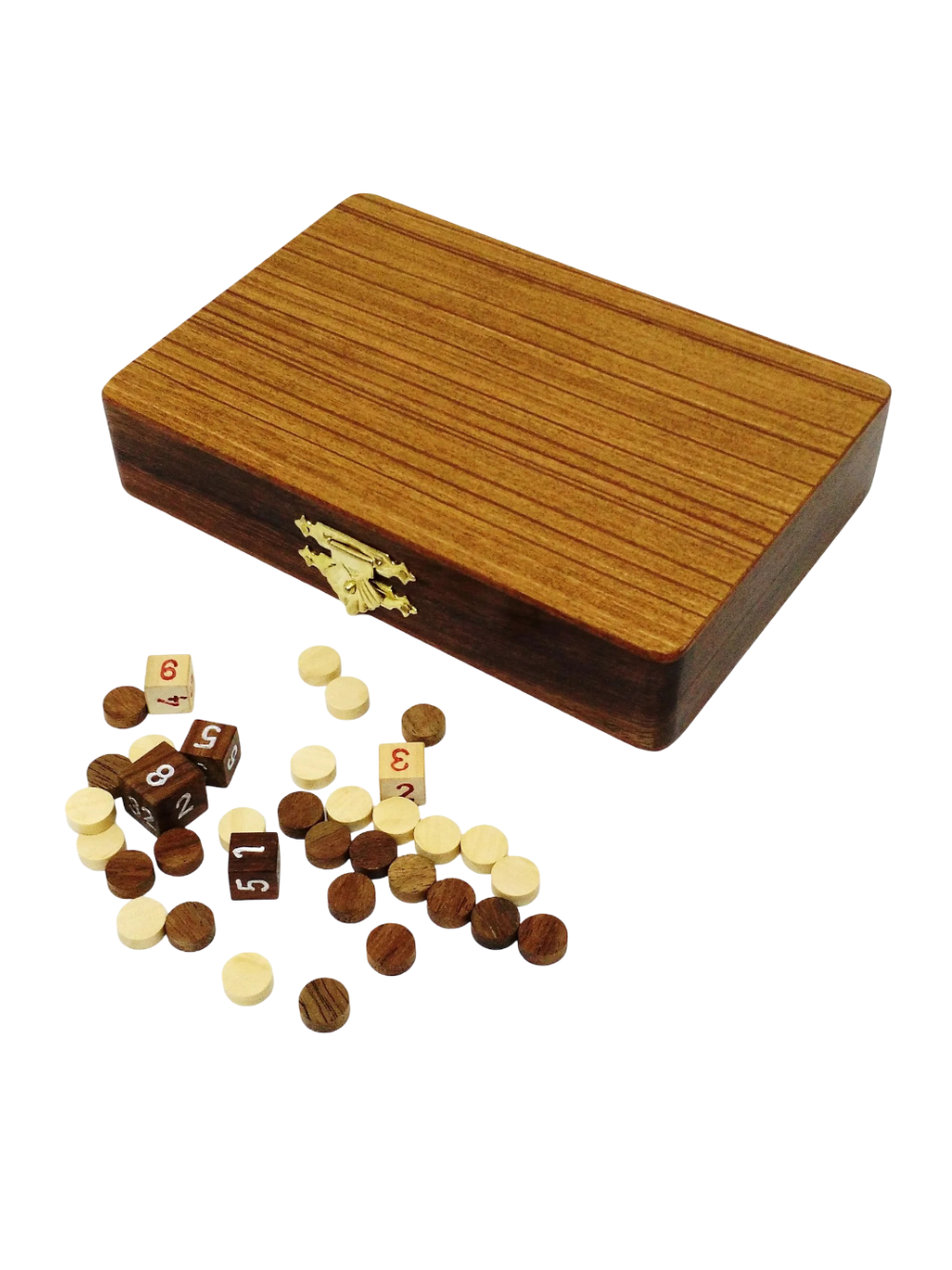 6" Wooden Travel Backgammon Set
