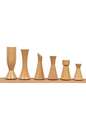 3.4" Minimalist Tower Series Chess Pieces - Weighted Ebonised Boxwood - image 1