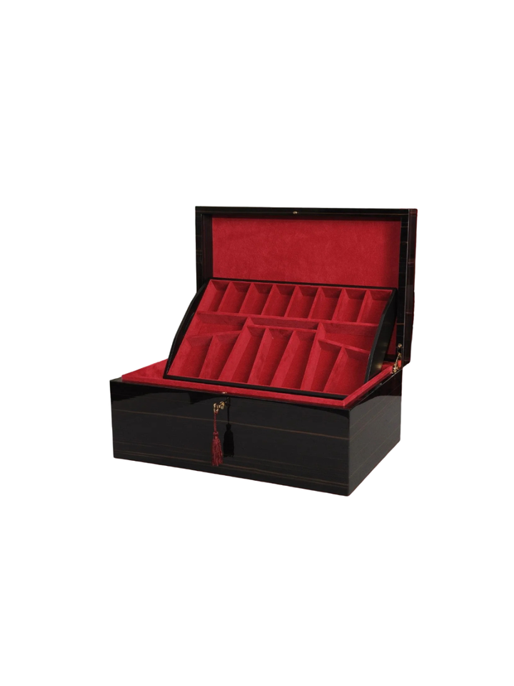Signature Fitted Coffer Chess Box - Macassar Ebony