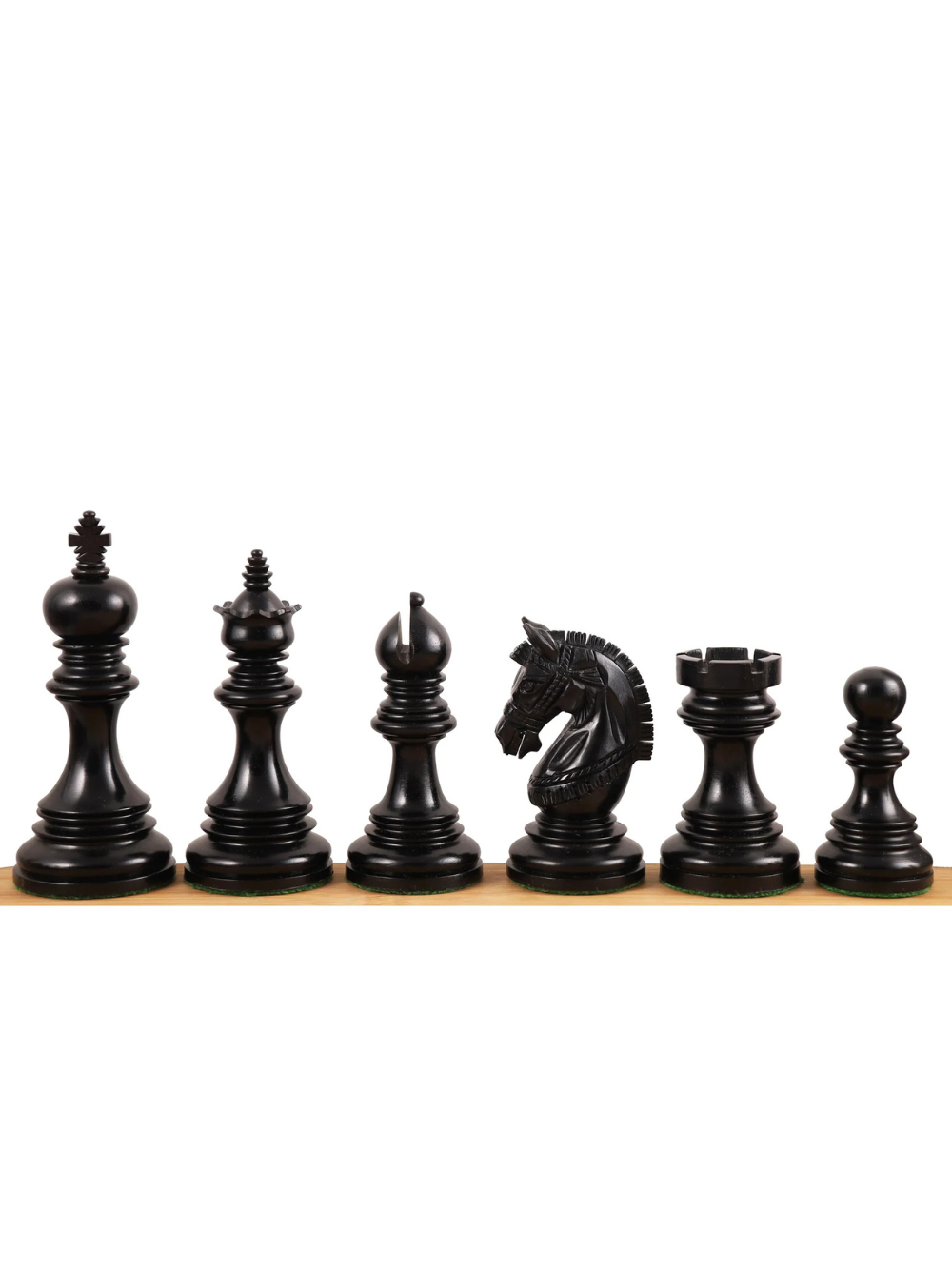 Pièces d'échecs de luxe Stallion Staunton en bois d'ébène de 4,1 pouces - Triple lestage