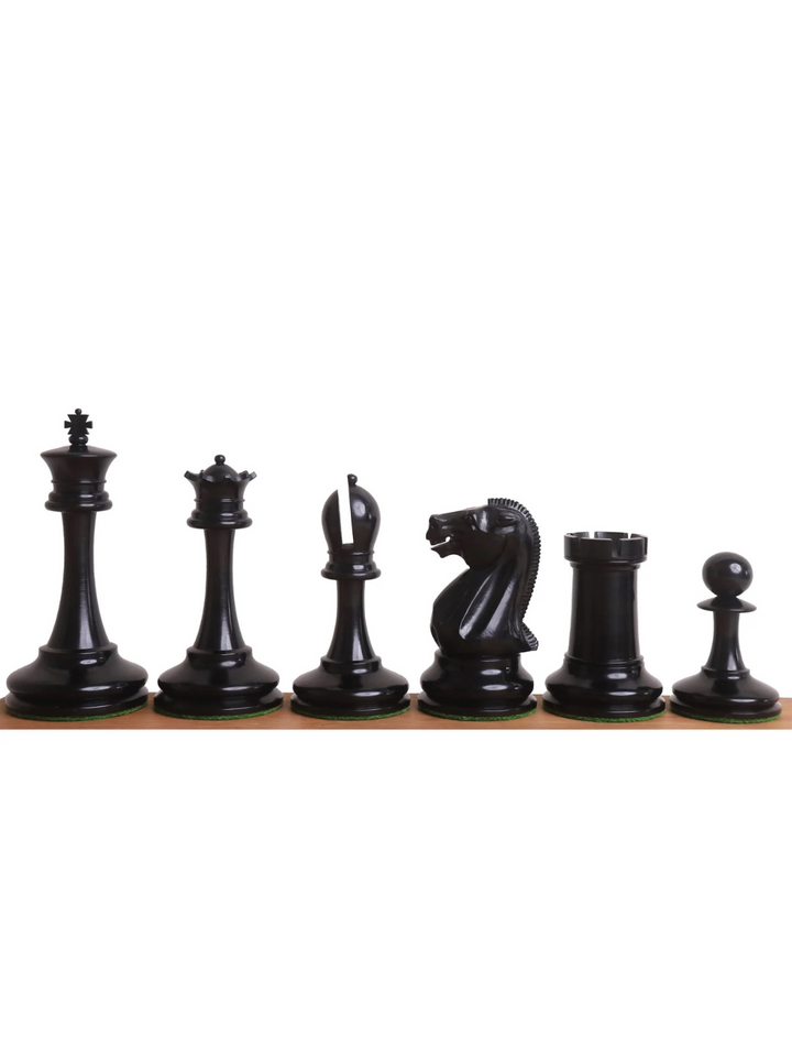 19th century B and Co Reproduced Luxury Chess Pieces Ebony Wood &amp; Boxwood - 4.2″ King - image 1