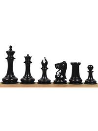 1849-50 Leuchars Cook Staunton Chess Pieces Ebony Wood & Antiqued Boxwood - 4.5"