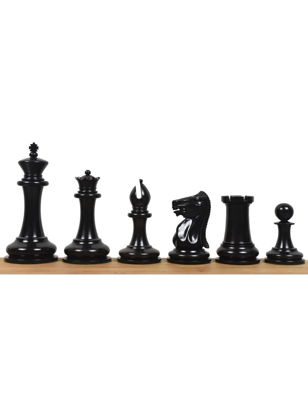 1849-50 Leuchars Cook Staunton Chess Pieces Ebony Wood & Antiqued Boxwood - 4.5"