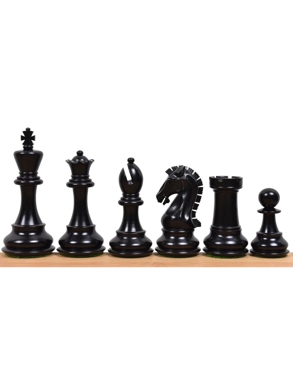 3.9" Craftsman Series Staunton Chess Pieces Double Weighted Ebony Wood - image 1