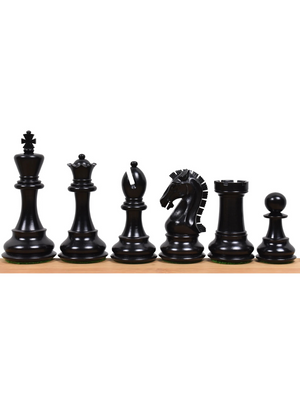 3.9" Craftsman Series Staunton Chess Pieces Double Weighted Ebony Wood - image 1