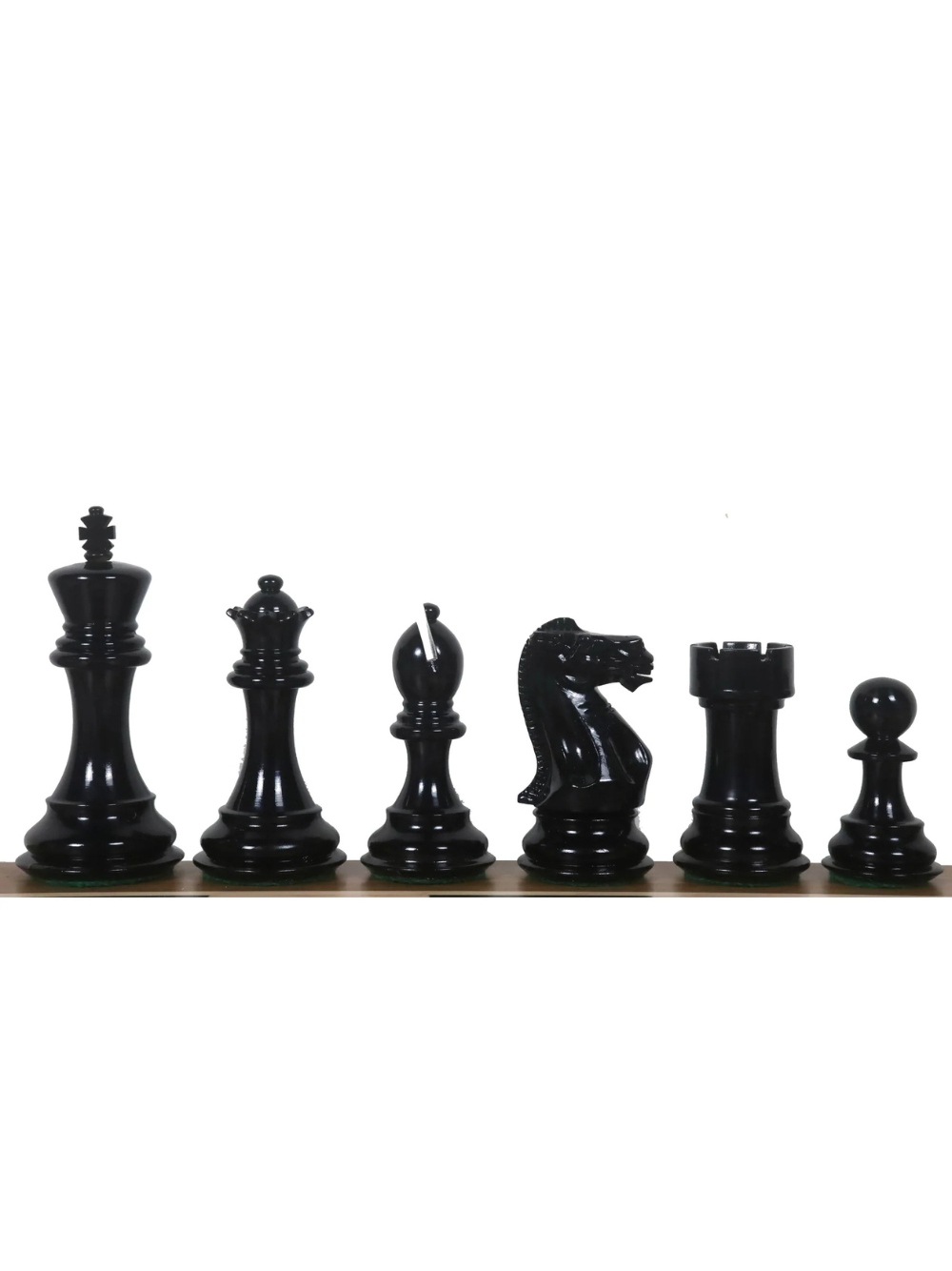 4.1" Pro Staunton Lacquered Wooden Chess Pieces Black & White