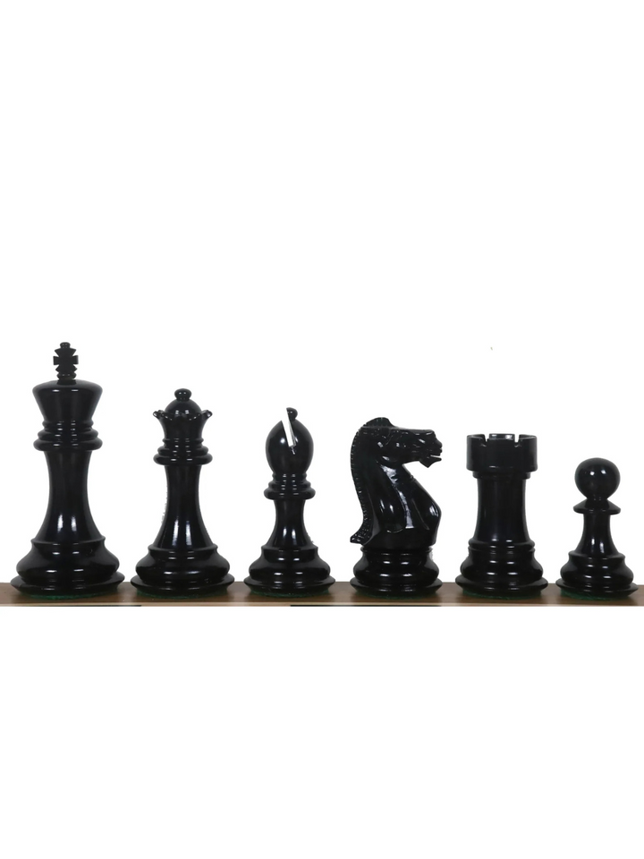 4.1" Pro Staunton Lacquered Wooden Chess Pieces Black &amp; White - image 1