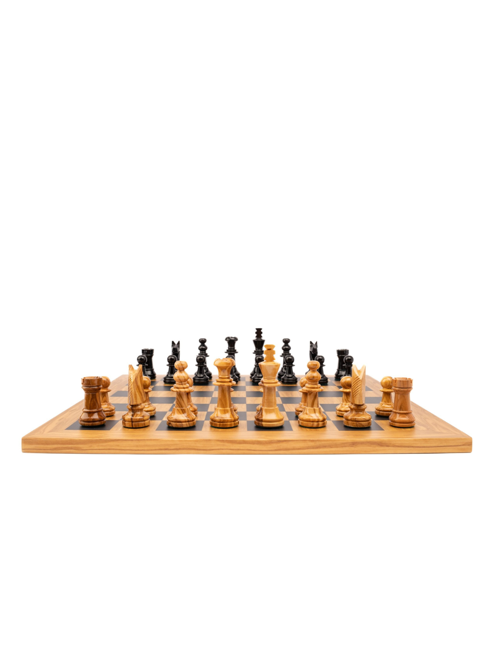 English model nº5 chess set olive wood pieces  and board