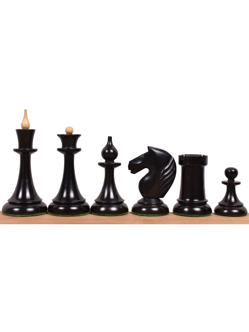 1950's Soviet Latvian Reproduced Chess Pieces Ebonised Boxwood - 4"
