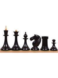 1950's Soviet Latvian Reproduced Chess Pieces Ebonised Boxwood - 4"