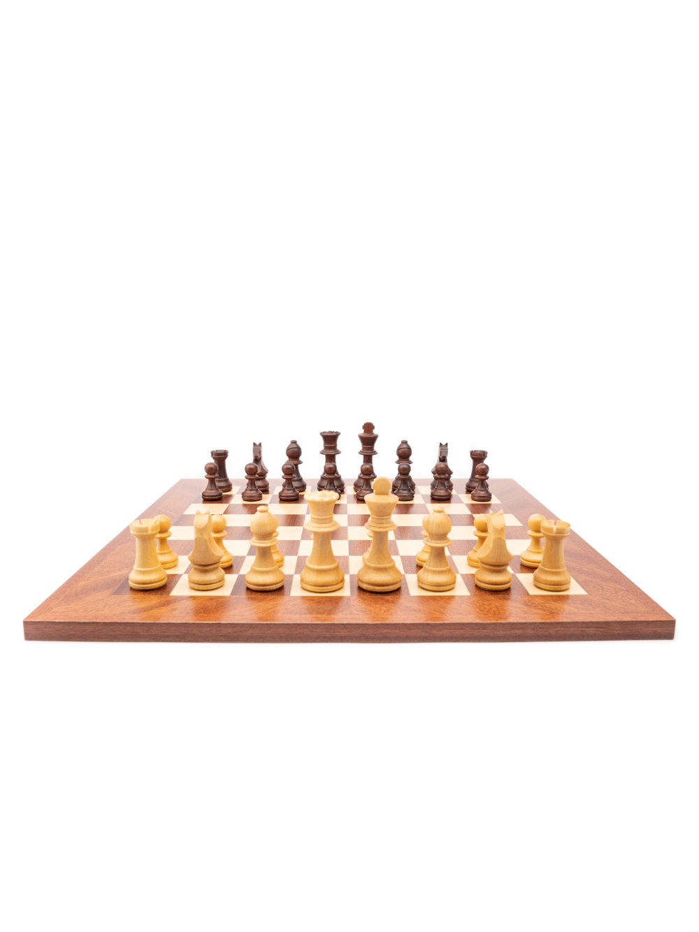 Staunton Europe chess set weighted pieces with MATTE finish with sapelli/maple board