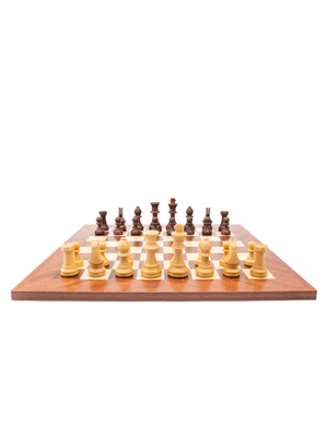 Staunton Europe chess set weighted pieces with MATTE finish with sapelli/maple board